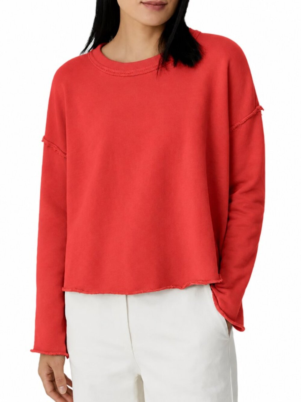 Eileen Fisher Organic Cotton Boxy Knit Crewneck Sweatshirt Size XXL